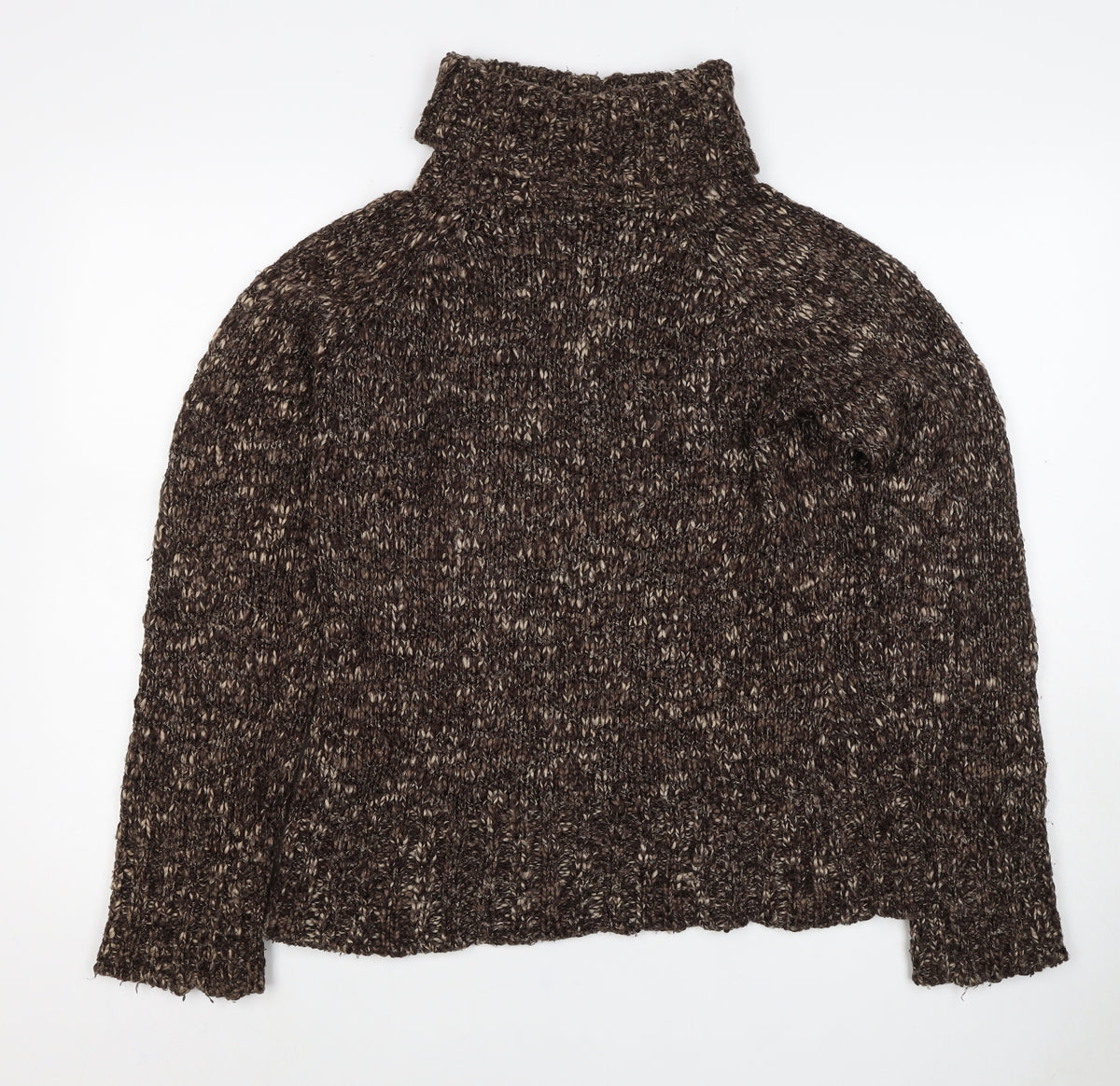 Next Women’s Brown UK 12 Chunky Knit Roll Neck Jumper