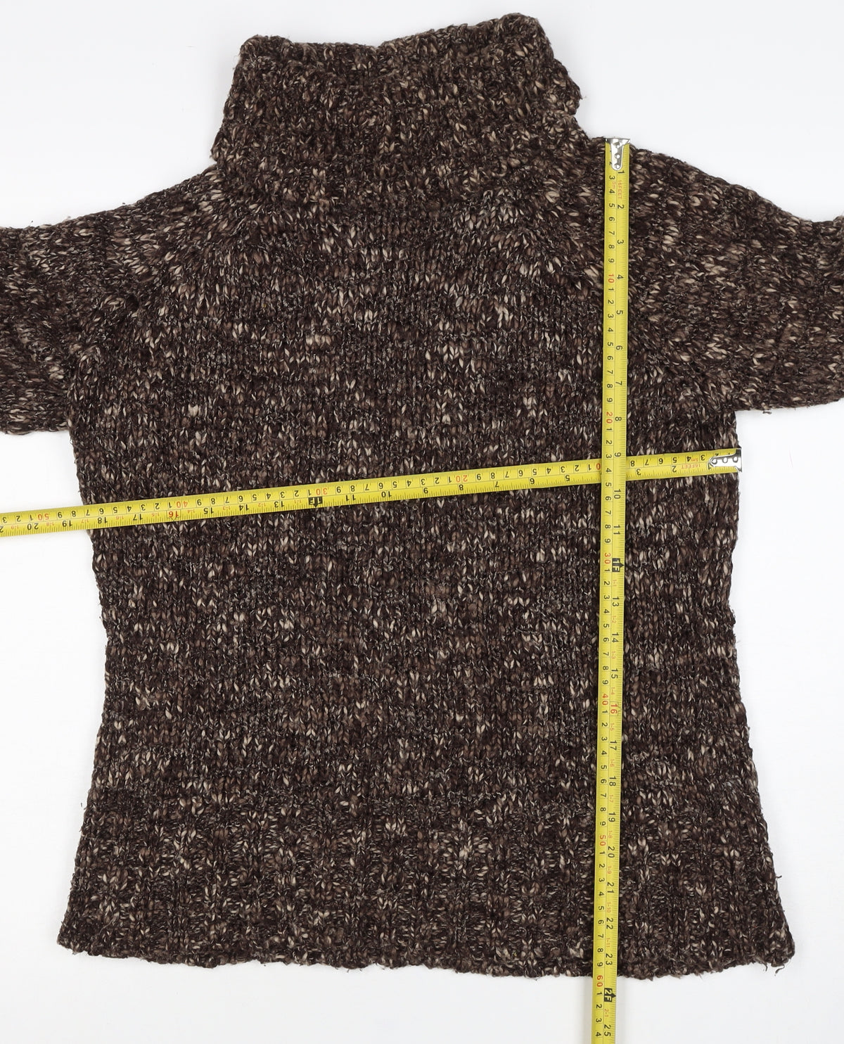 Next Women’s Brown UK 12 Chunky Knit Roll Neck Jumper