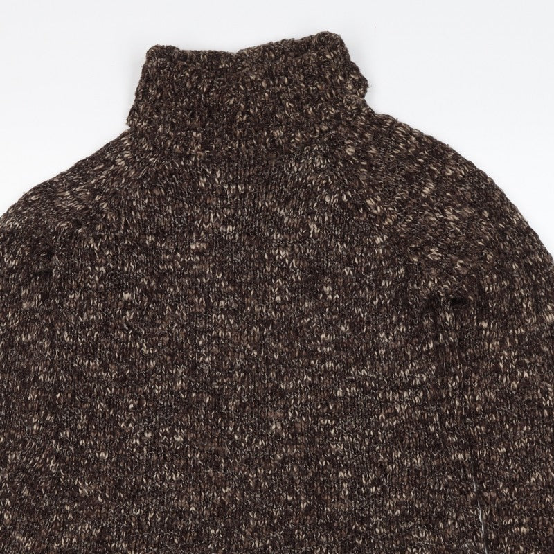 Next Women’s Brown UK 12 Chunky Knit Roll Neck Jumper