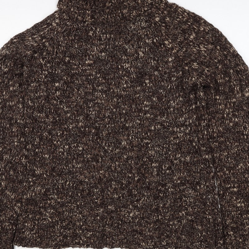 Next Women’s Brown UK 12 Chunky Knit Roll Neck Jumper