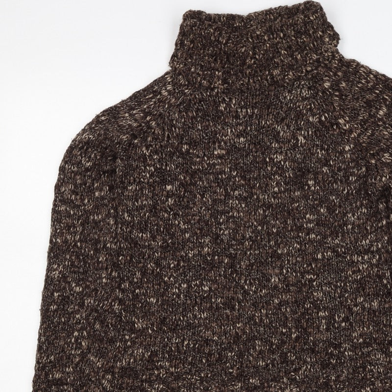 Next Women’s Brown UK 12 Chunky Knit Roll Neck Jumper