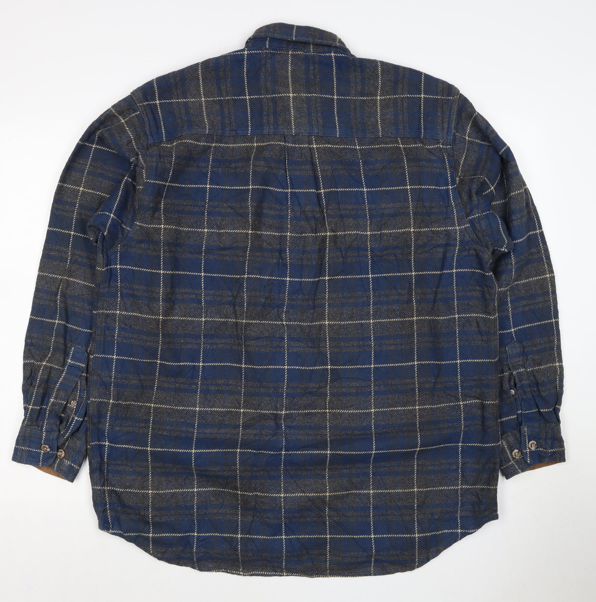 Field & Stream Men’s Blue Plaid Flannel Shirt L Cotton Button-Up