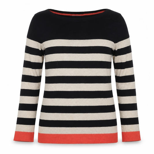 Wallis Women Multicoloured UK 12 Striped Boat Neck Knit Jumper