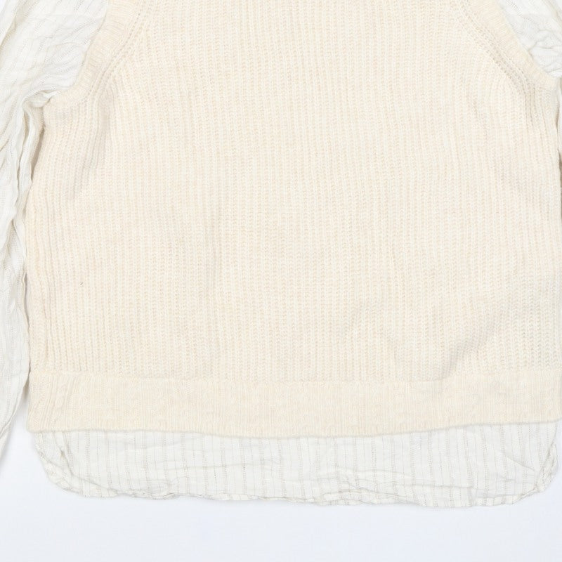 Fat Face Women’s Ivory UK 12 Layered Knit Pullover Jumper