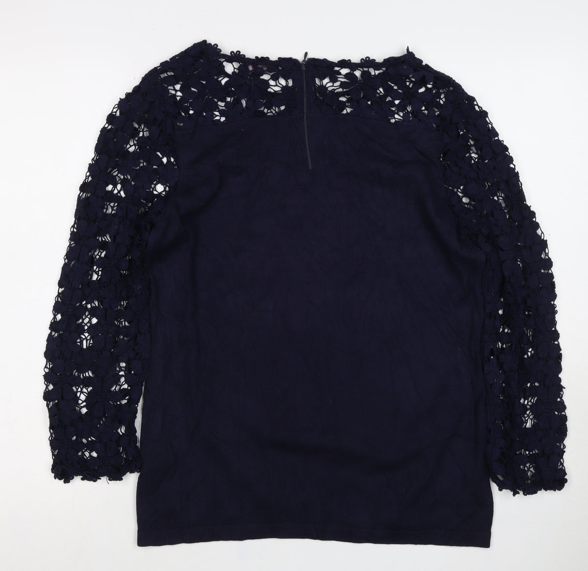 Phase Eight Women Blue UK 16 Basic Floral Lace 3/4 Sleeve Blouse