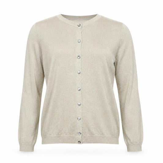 Marks and Spencer Women Gold Glitter Knit Cardigan UK 14 Long Sleeve