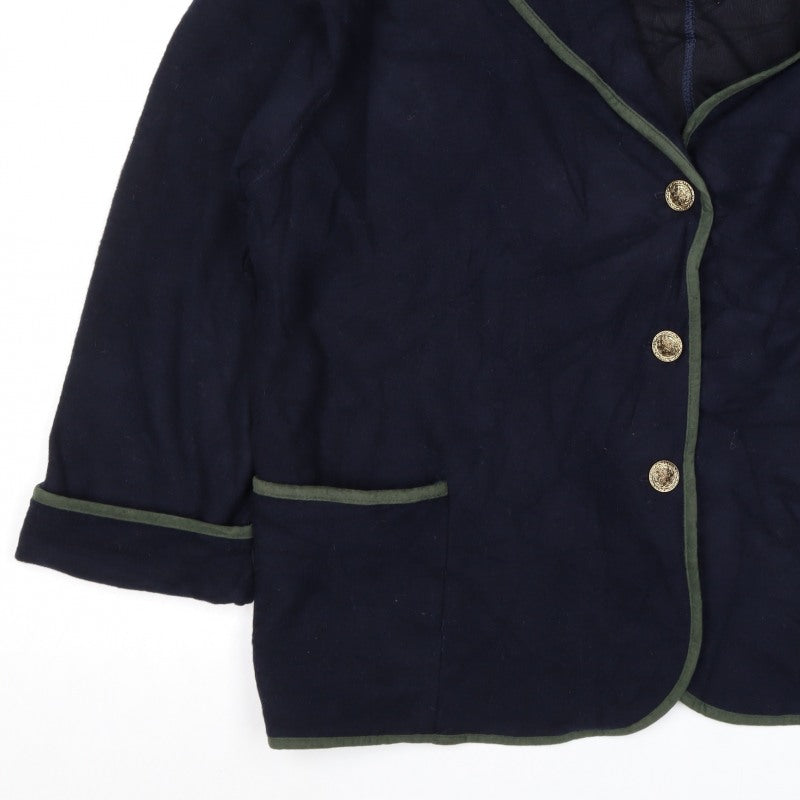 Sensations Men’s Blue XL Wool Blend Military Style Blazer Jacket