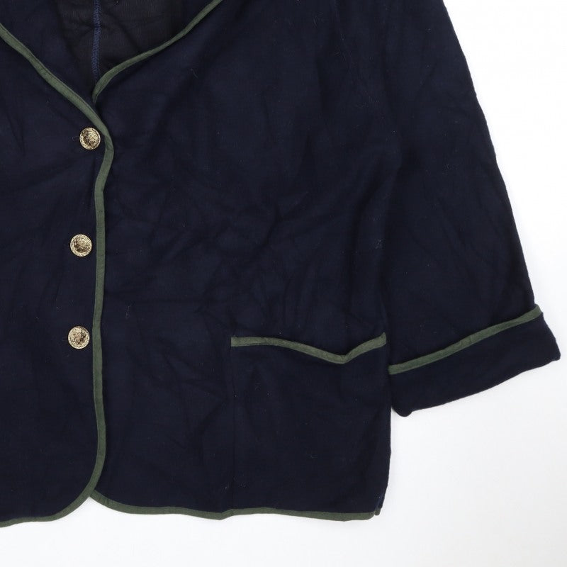 Sensations Men’s Blue XL Wool Blend Military Style Blazer Jacket