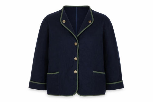 Sensations Men’s Blue XL Wool Blend Military Style Blazer Jacket