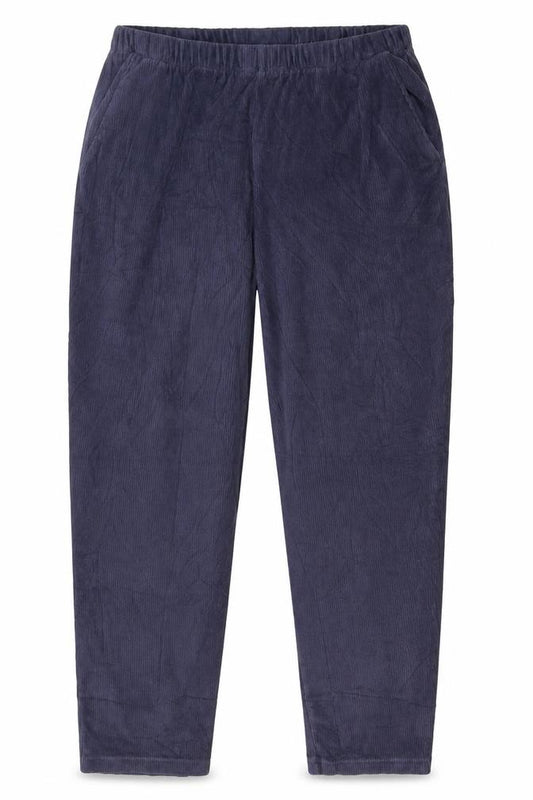 Lands' End Men’s Blue L Cotton Blend Elastic Waist Straight Trousers