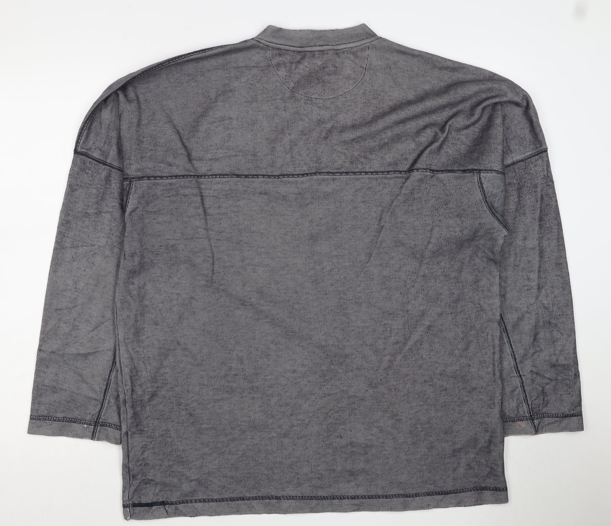 Reebok Men’s Grey Striped Logo V-Neck Pullover Jumper M