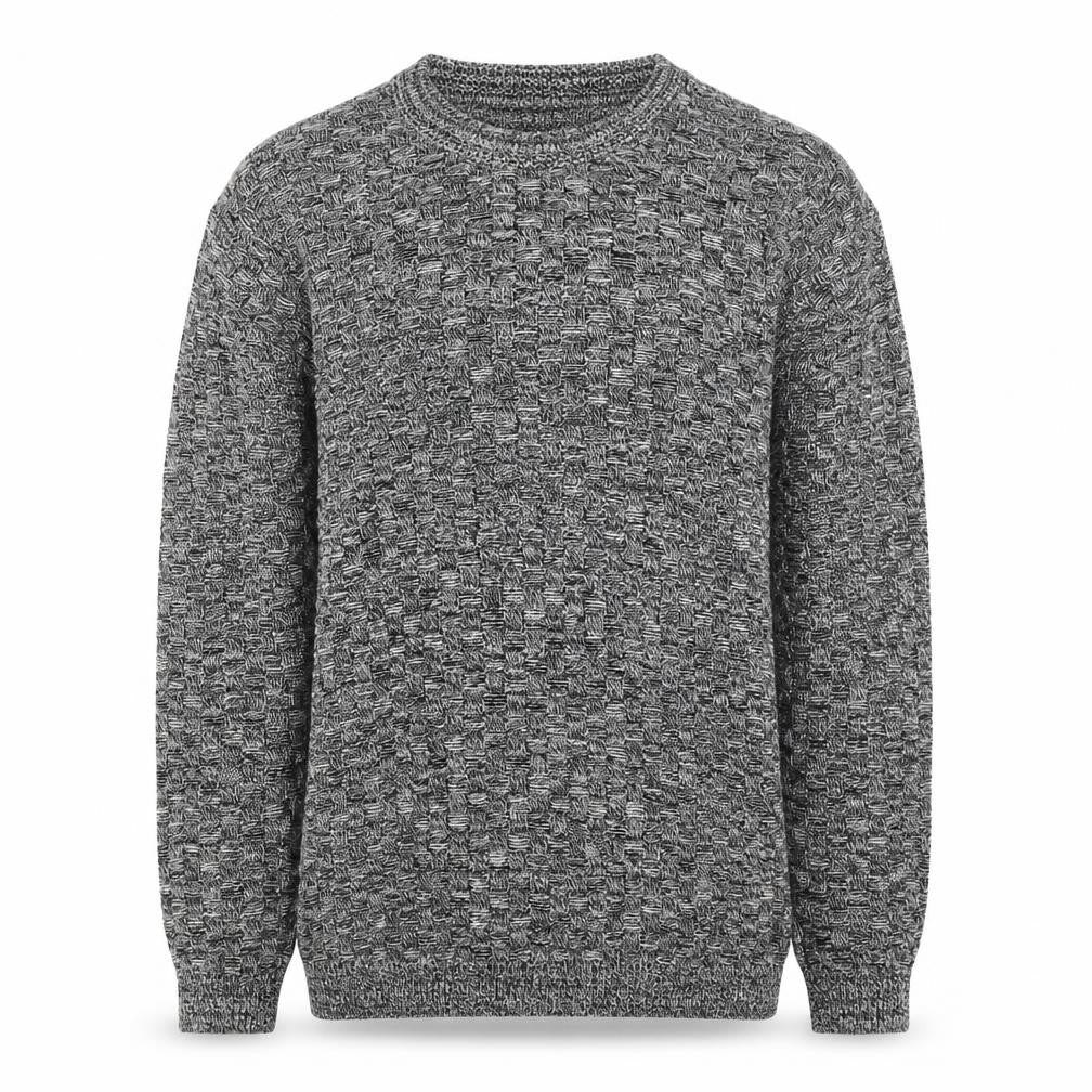 Topman Men's Grey M Wool Geometric Knit Crew Neck Pullover Jumper