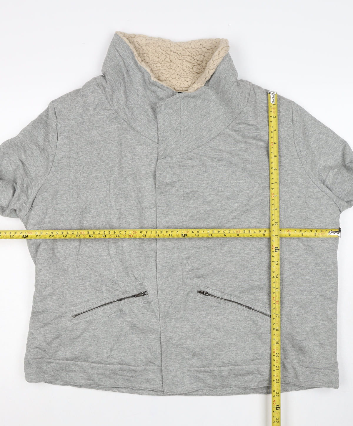 Next Women’s Grey Cotton Jersey Sherpa Lined Jacket UK 20