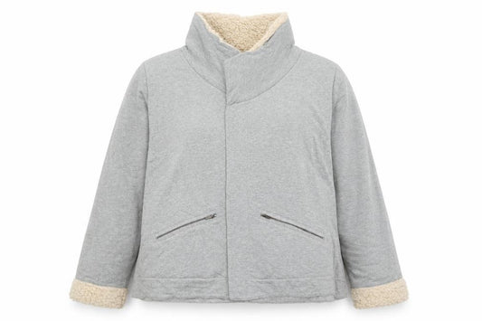 Next Women’s Grey Cotton Jersey Sherpa Lined Jacket UK 20