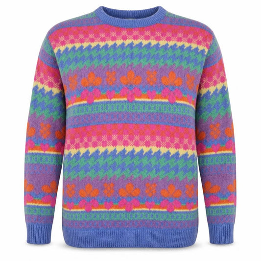 St Bernard Women's Multicoloured UK 14 Wool Floral Heart Pullover Jumper
