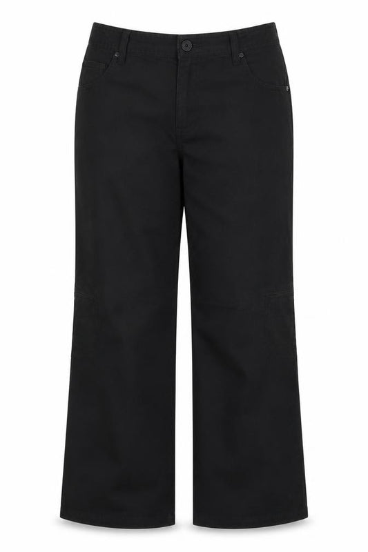 Dorothy Perkins Women Black UK 12 Cotton Cargo Trousers Pockets