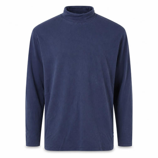 Quiksilver Men's Blue L Long Sleeve High Neck Cotton T-Shirt