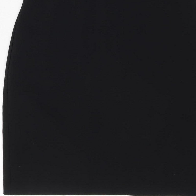 Zara Basic Women Black XS Bodycon Midi Halter Backless Evening Dress