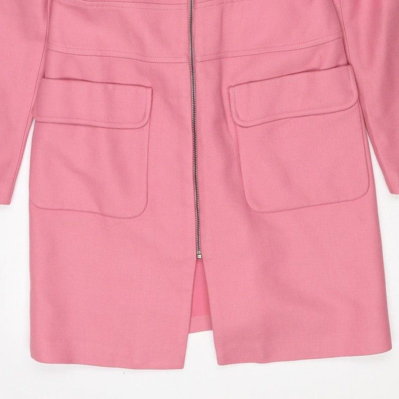 M&S Women's Pink UK 10 Basic Zip Jacket Lined Utility Pockets