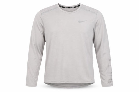 Nike Men’s Grey L Dri-FIT Running Long Sleeve Jersey T-Shirt