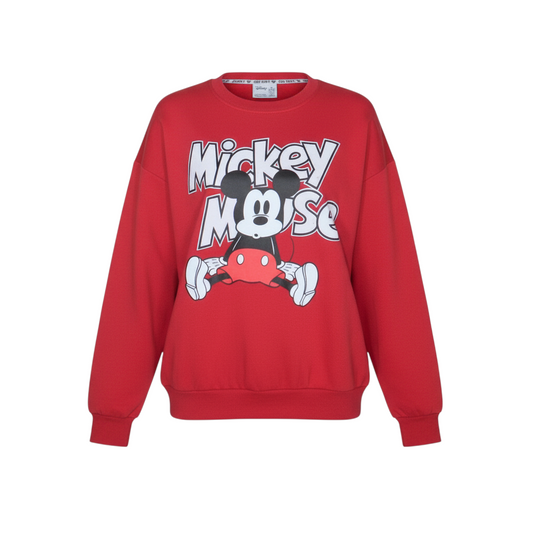 Disney Women's Red Mickey Mouse Pullover Sweatshirt Size 10/12