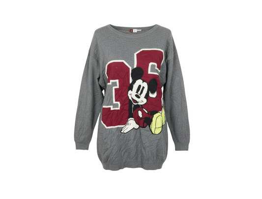 Divided Womens Grey  Knit Pullover Jumper Size 6  - Mickey Mouse