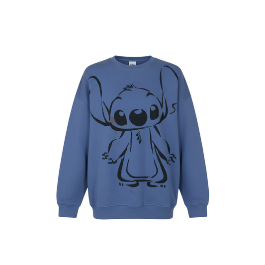 Disney Primark Womens Blue Stitch Sweatshirt Size Small 10/12 Pullover