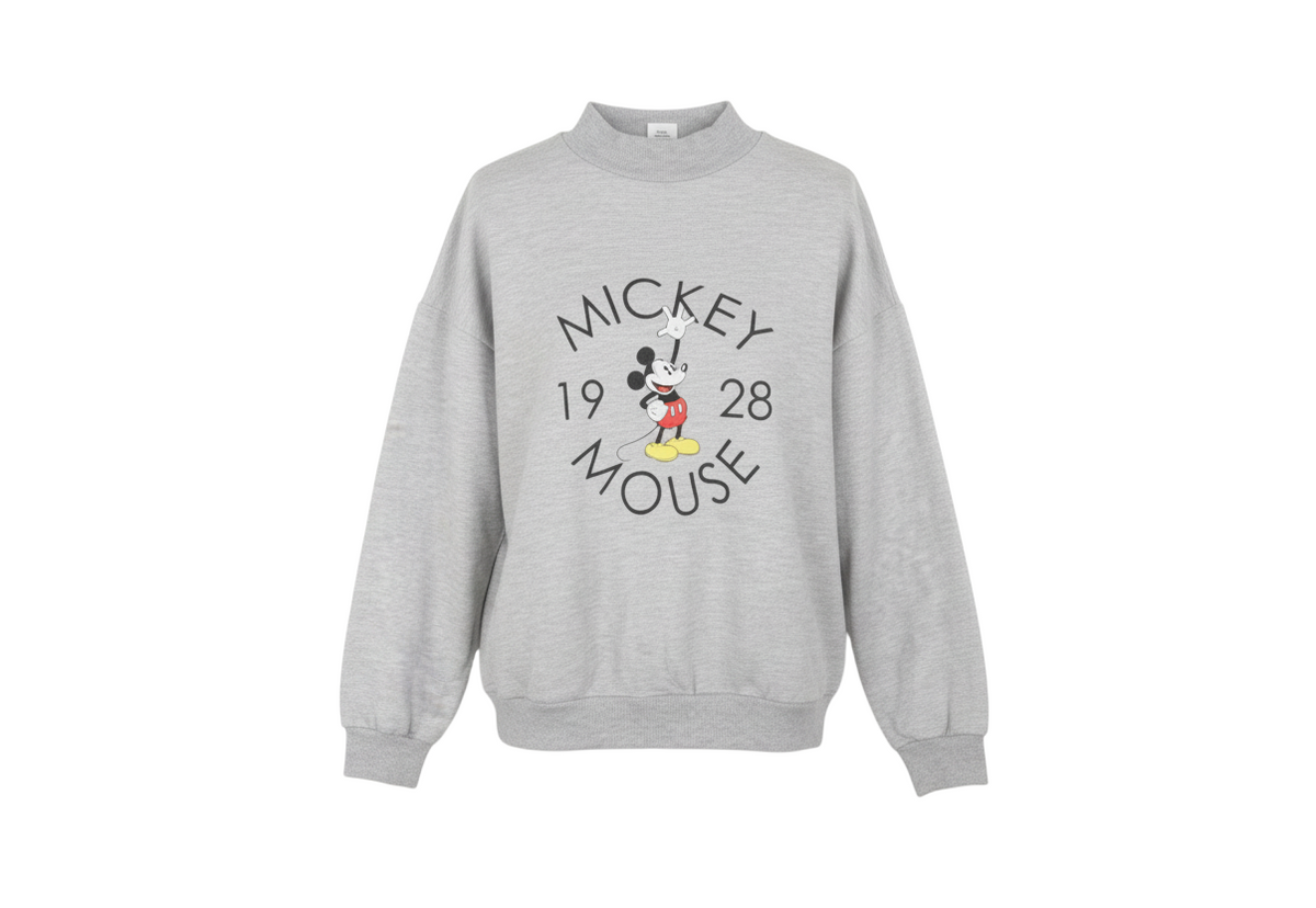 Disney Women Grey Mickey Mouse Pullover Sweatshirt Size 14