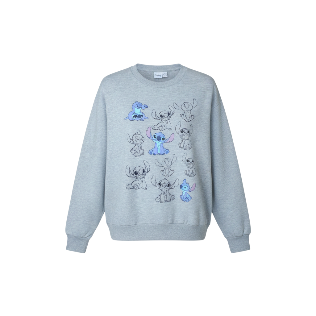 Disney Women's Grey Stitch Sweatshirt L Size 14/16 Pullover Jumper