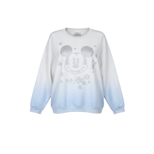 Disney Women’s Blue & White Mickey Mouse Pullover Sweatshirt M