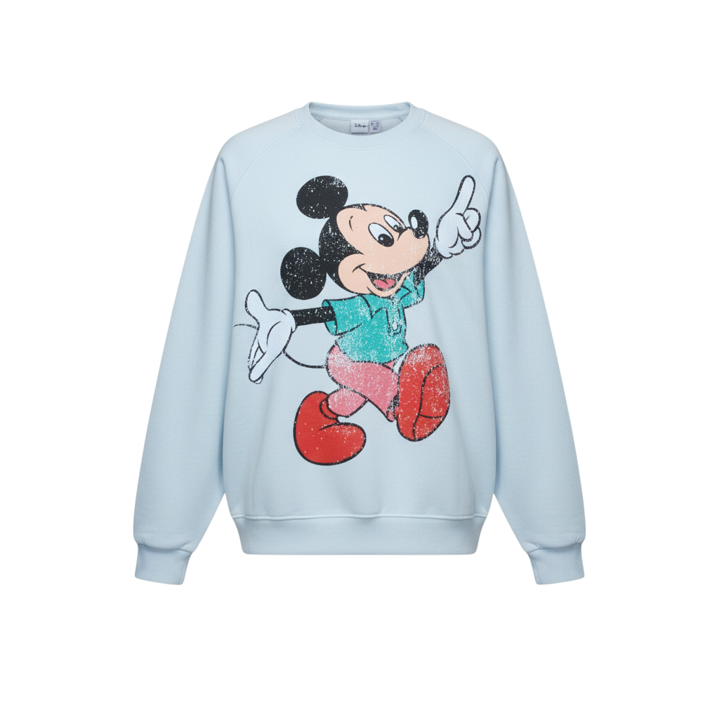 Disney Women’s Blue Mickey Mouse Sweatshirt Size 12/14 Pullover