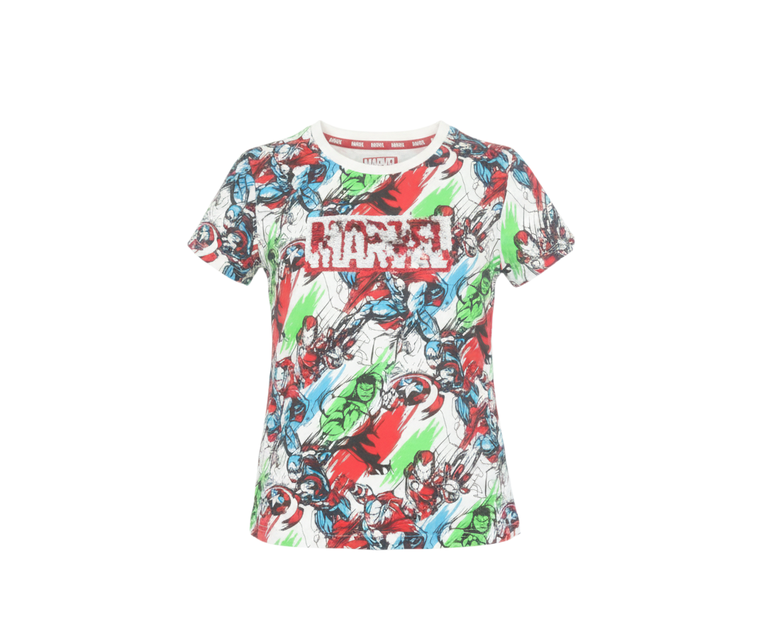 Next Boys Marvel Multicoloured Superhero T-Shirt 8 Years Cotton Crew Neck