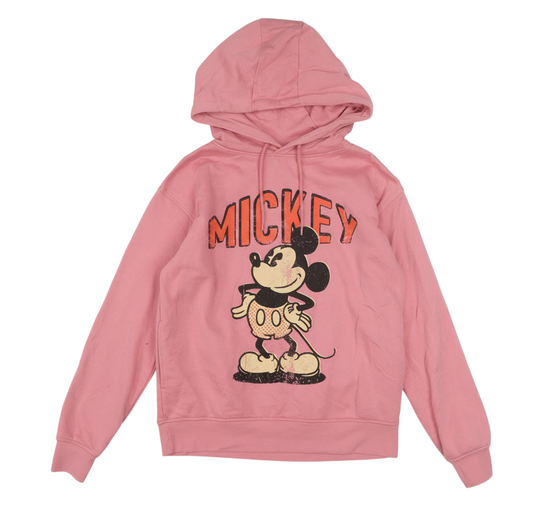 Disney Women Pink Mickey Mouse Pullover Hoodie XS