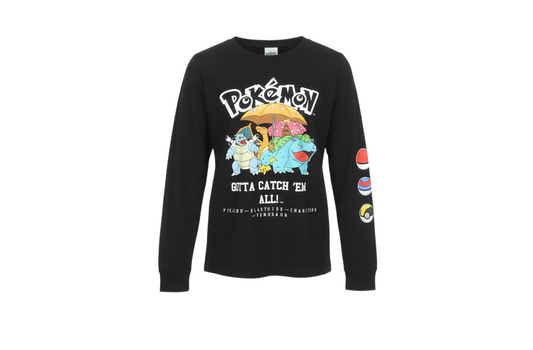 Pokémon Boys Black Long Sleeve Graphic T-Shirt 10-11 Years