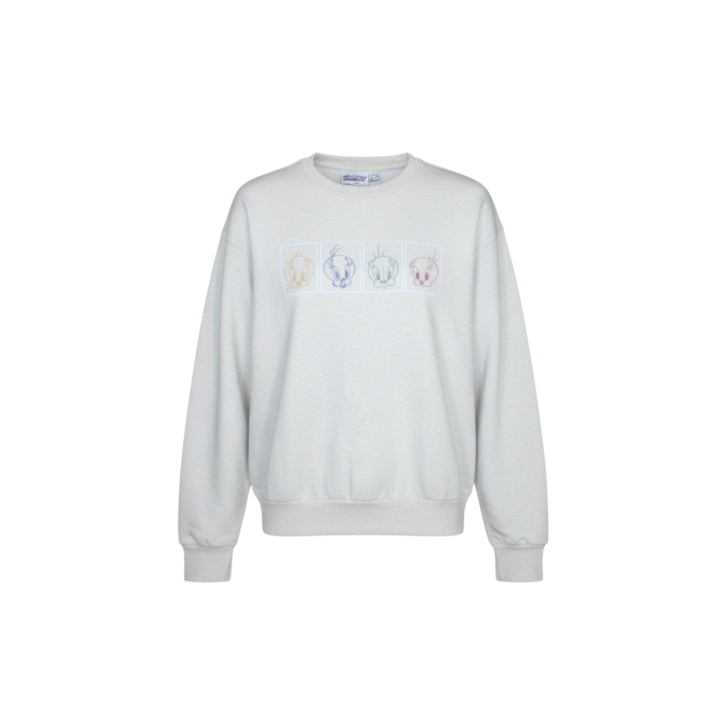 Looney Tunes Women's Beige Tweety Graphic Pullover Sweatshirt Size 10/12