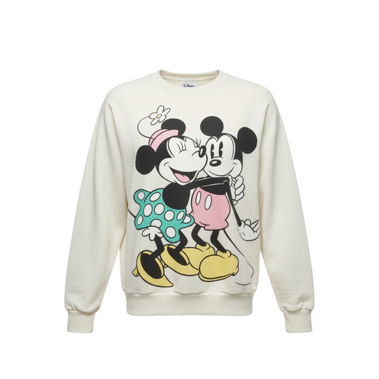 George Women Mickey and Friends White 2XL Pullover Sweatshirt
