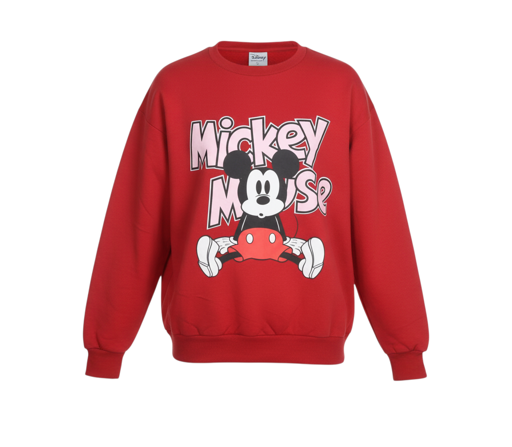 Disney Women’s Red Mickey Mouse Pullover Sweatshirt Size S