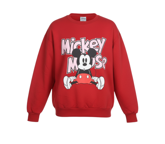 Disney Women’s Red Mickey Mouse Pullover Sweatshirt Size S