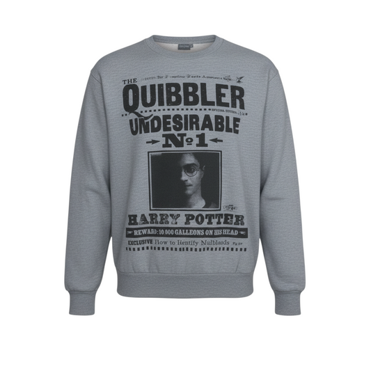 Harry Potter Grey Quibbler Print Women's Sweatshirt Size 10