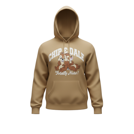 Disney Classics Chip & Dale Women's Beige Pullover Hoodie Size M
