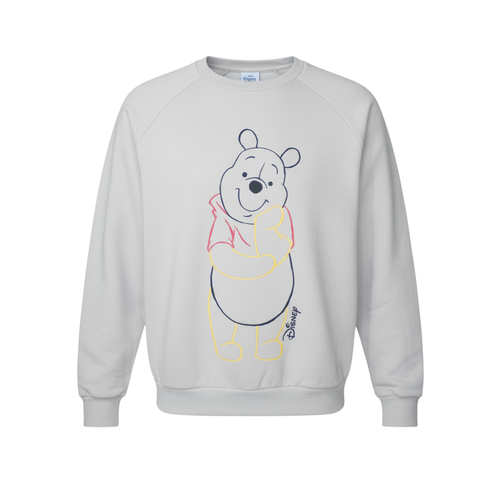 George Women Grey Winnie the Pooh Sweatshirt S 8-10 Crew Neck Pullover