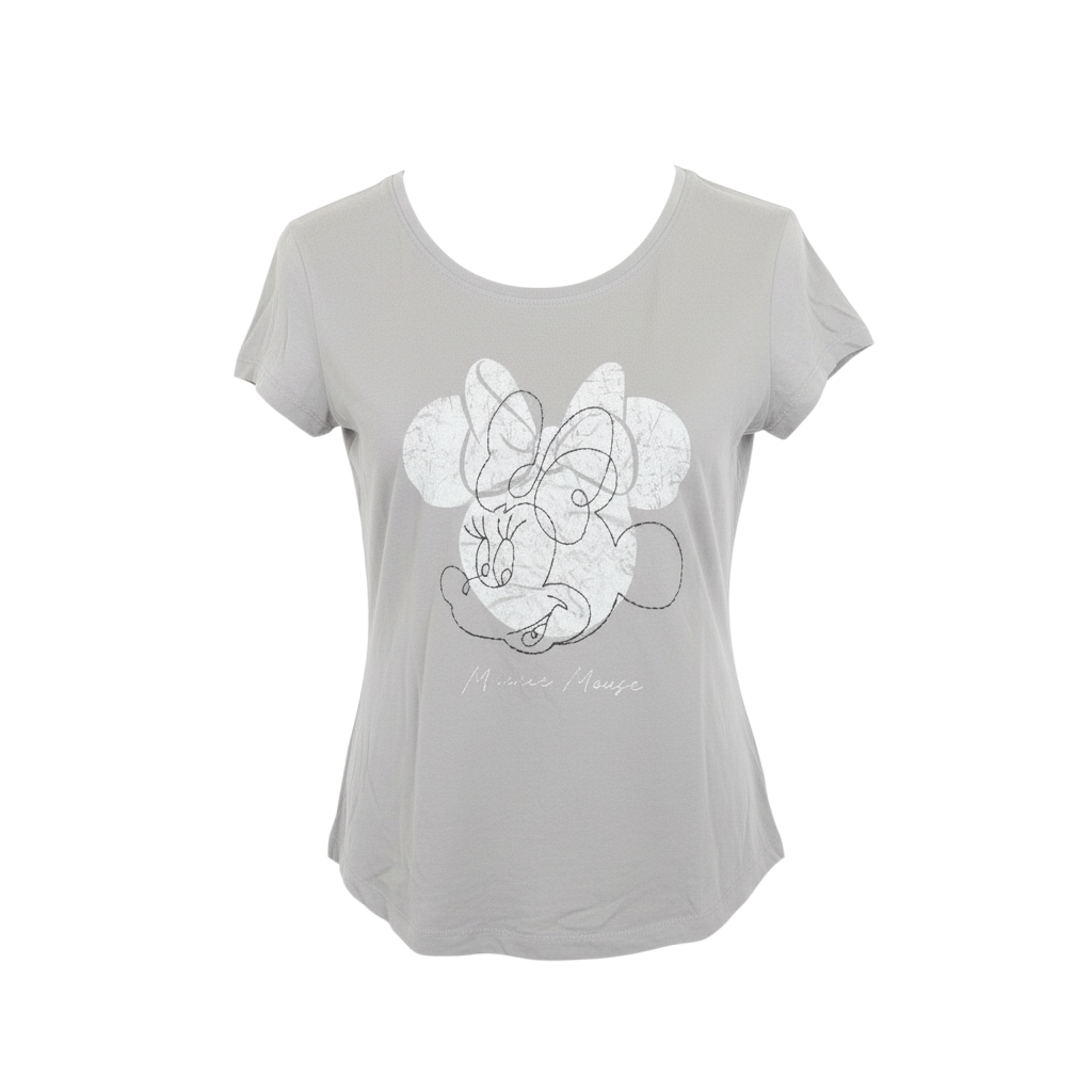 Disney Minnie Mouse Grey Women's S Cotton T-Shirt