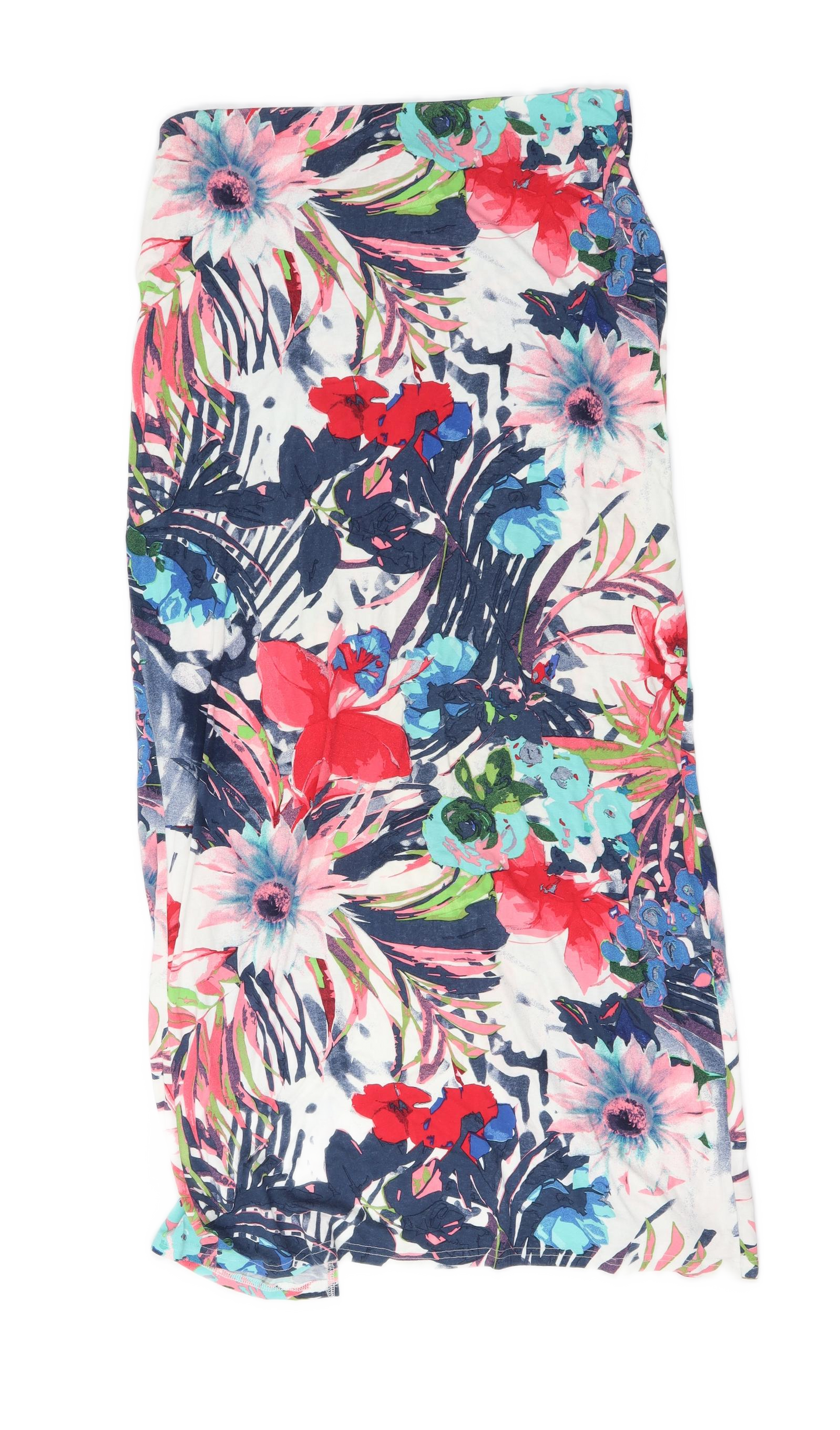 Dorothy Perkins Womens Multicoloured Floral Viscose Maxi Skirt Size 14