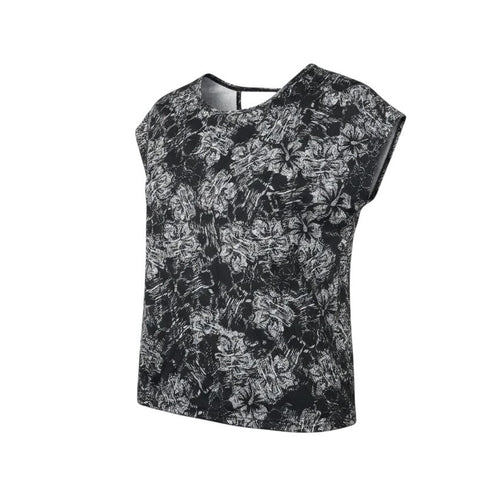Athletic Works Womens Black Floral  Basic Casual Size S