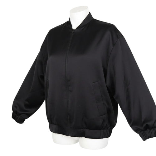 Primark Women’s Black Bomber Jacket Size 12 Polyester Satin Zip-Up