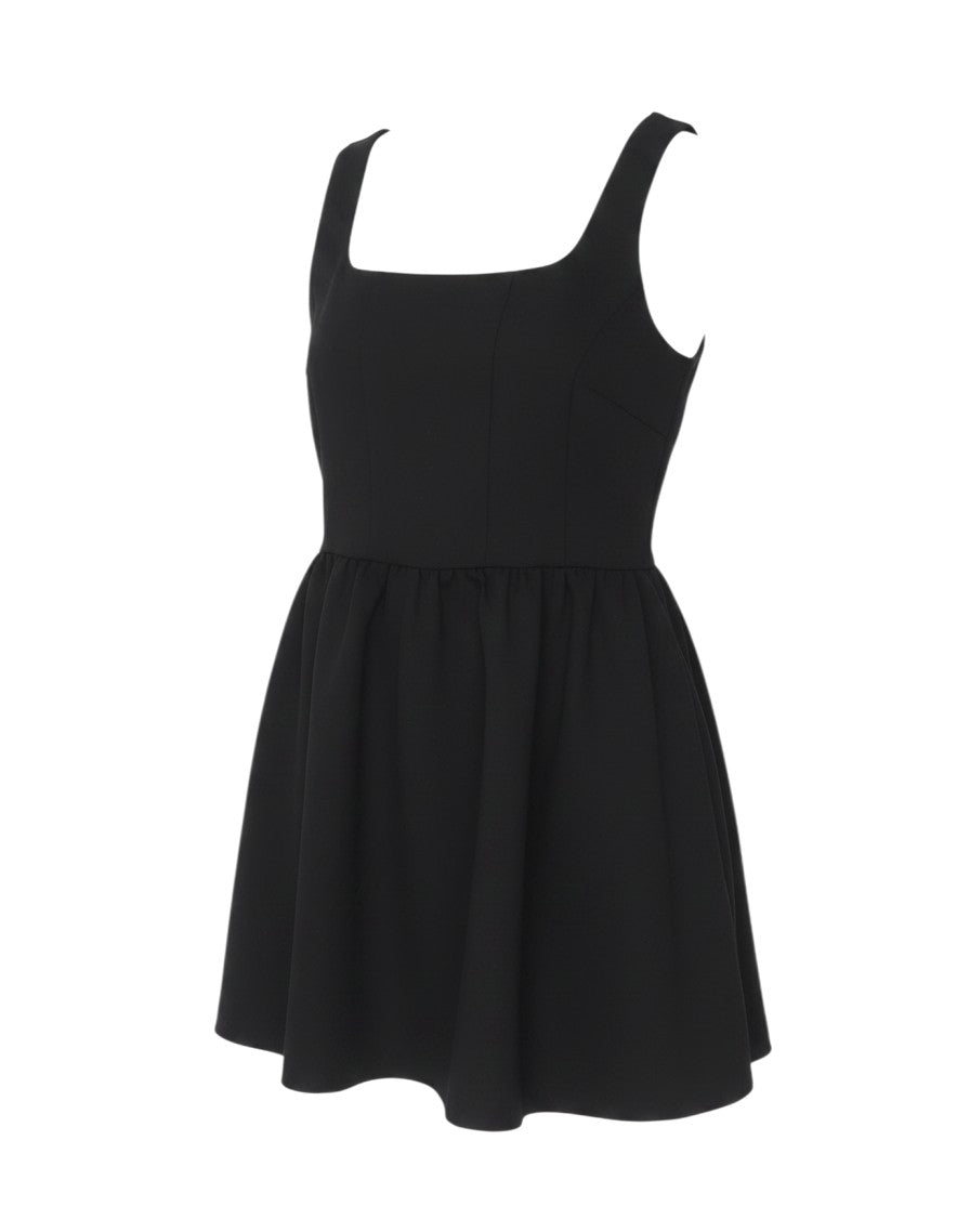 Prewornwholesale Marks and Spencer sleeveless black skater dress with a square neckline and flared skirt