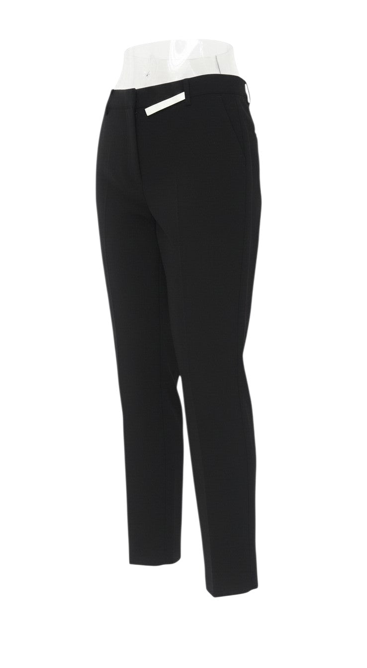 Marks & Spencer Women Black UK 10 Short Straight Tailored Trousers
