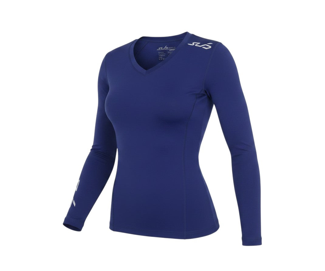 Additional view of SVD women’s blue nylon pullover t-shirt, size XS, v-neck pullover