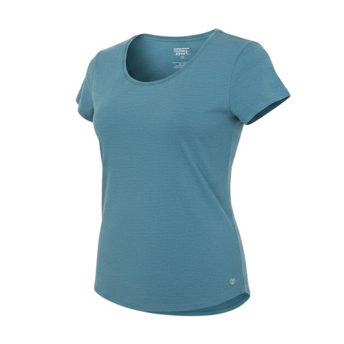 Prewornwholesale Dunnes Stores petrol blue performance sport t-shirt with short sleeves and a crew neckline.