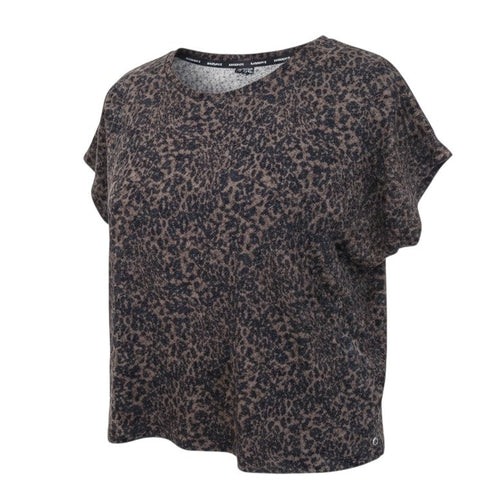 Prewornwholesale Marks and Spencer brown animal print short sleeve activewear t-shirt with a round neck